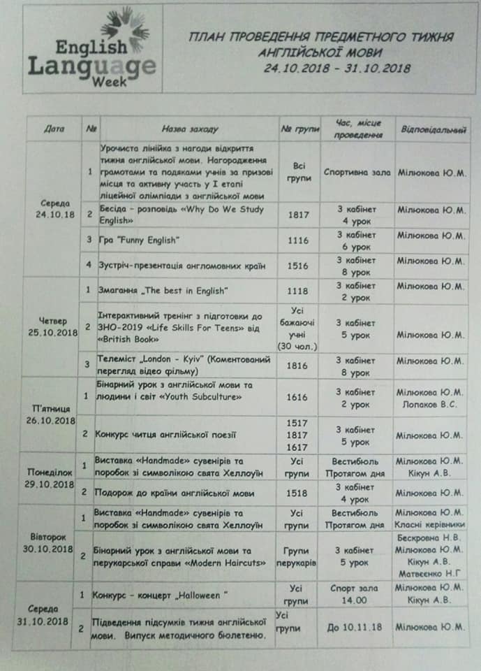 THE WEEK OF ENGLISH 24.10.18-31.10.18 post thumbnail image